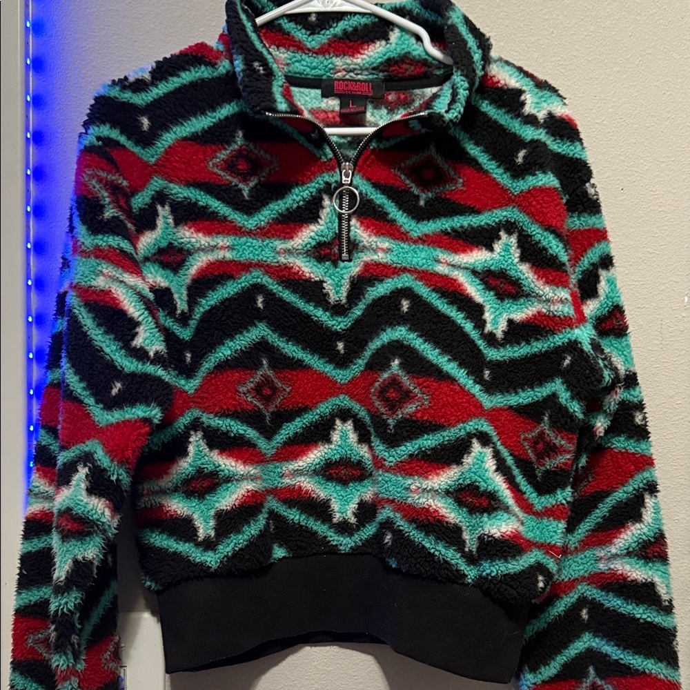 Cozy Multicolor Patterned Women's Turtleneck Sweater